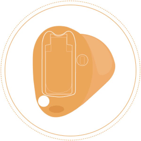 hearing aid 100% Invisible Design: Ultra-compact, deep-canal fitting for ultimate cosmetic discretion.